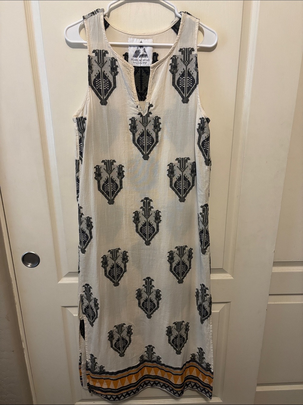 Luxury Greek Resortwear Embroidered Maxi Dress by Pearl & Caviar